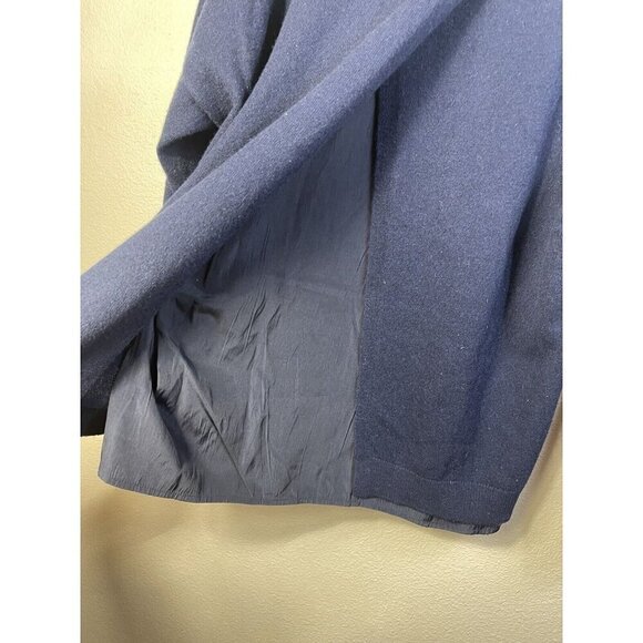 SANDRO PARIS Womens Navy Split Back Scoop Neck Cashmere Wool Sweater Sz 2 Medium - Picture 3 of 13